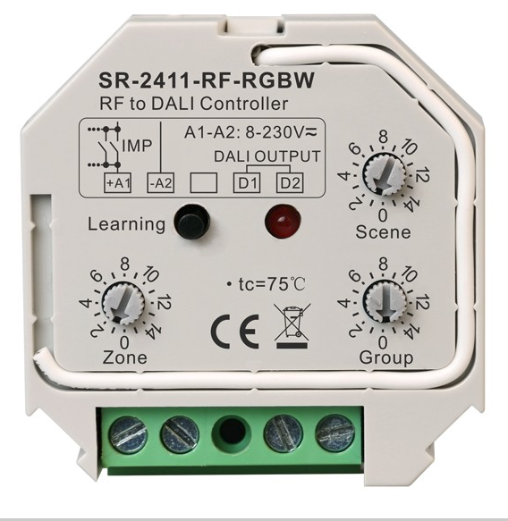 Конвертер-шлюз SR-2411-RF-RGBW (RF to DALI) SR-2411-RF-RGBW  для шини DALI  SUNRICHER 12187