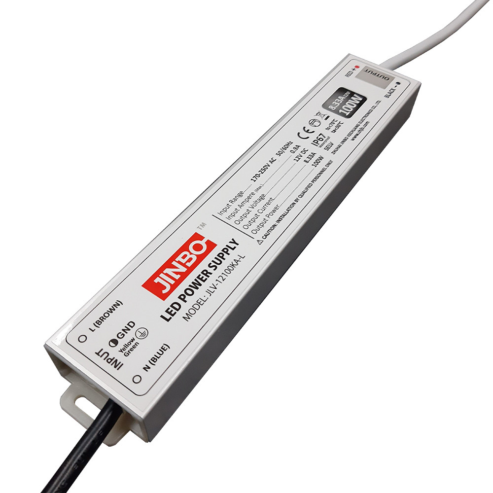 Блок живлення 12 вольт 100 вт 8,33а JLV-12100KA-L герметичний IP67 JINBO 12869о