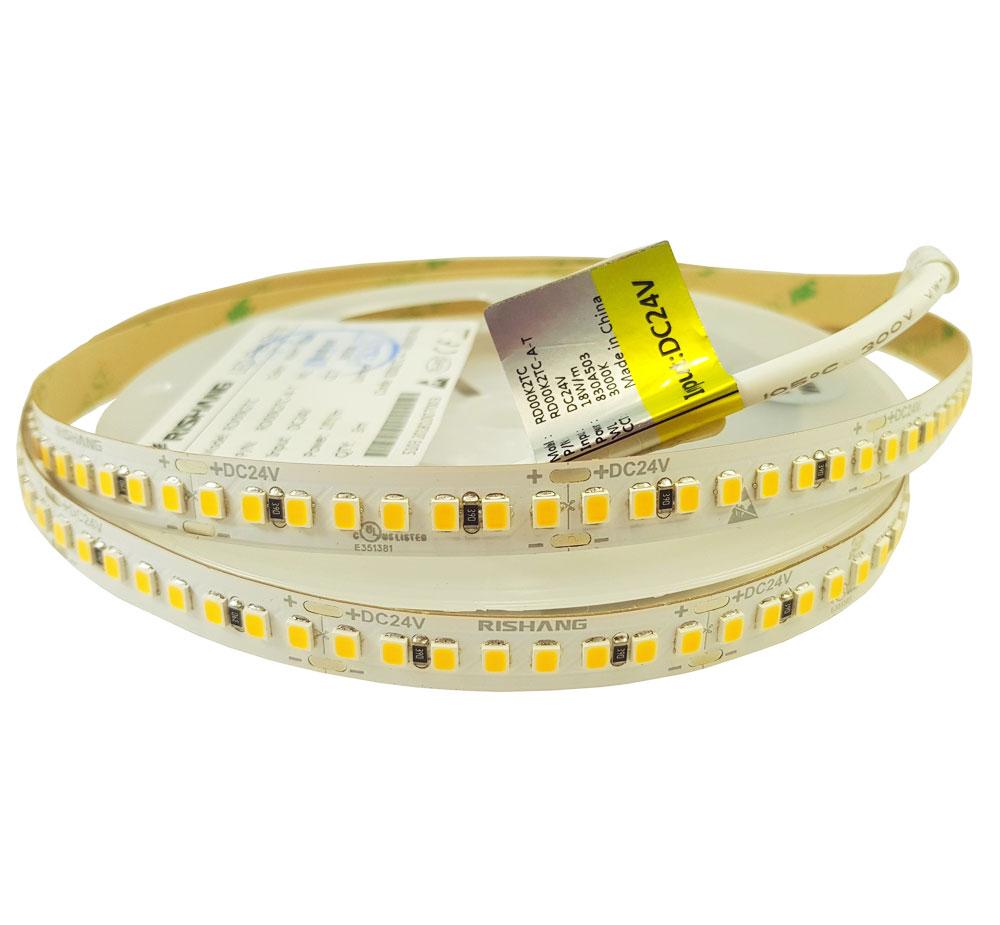 Світлодіодна стрічка 24 вольта 2835-192-IP20-WW-10-24 RD00K2TC-A 2700K CRI80 3м. н/у 18Вт Рішанг 11062