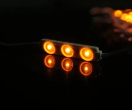 Модуль світлодіодний оранжевий ОРТХ 0,72 orange 0.72Вт 12 вольт три світлодіоди 2835 з лінзами SWPower