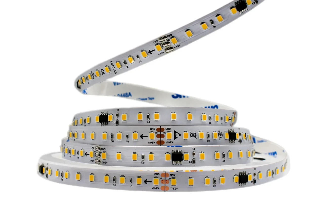 Світлодіодна стрічка 24 вольт 12Вт 3800-4300К 2835\120 IP20 чіп WS2811 Series "SMART" Prolum 350016