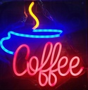 Вивіска світлодіодна неонова торговий стенд Чашка кави з написом Coffee