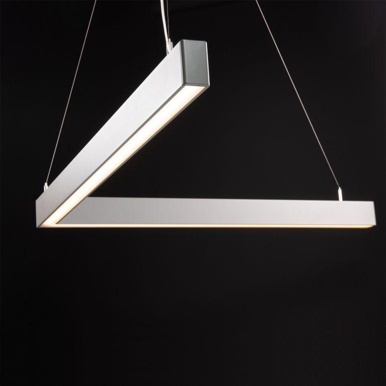 Кутоподібний стельовий  LED світильник ANGLE-780x780-S підвісний накладний довжина грані 780 мм 18653оф