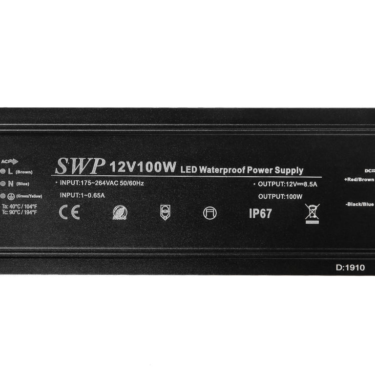 Блок живлення 12 вольт 100Вт 8,33а SWP-F12-100W герметичний IP67 SWPower