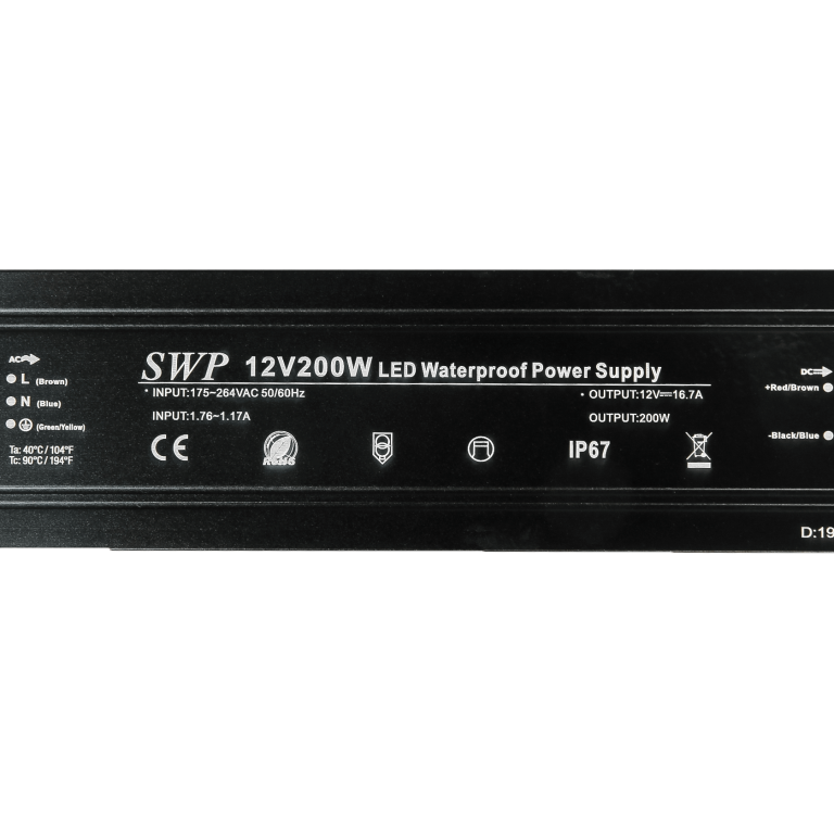Блок живлення 12 вольт 16,67а 200Вт SWP-F12-200W герметичний IP67 SWPower