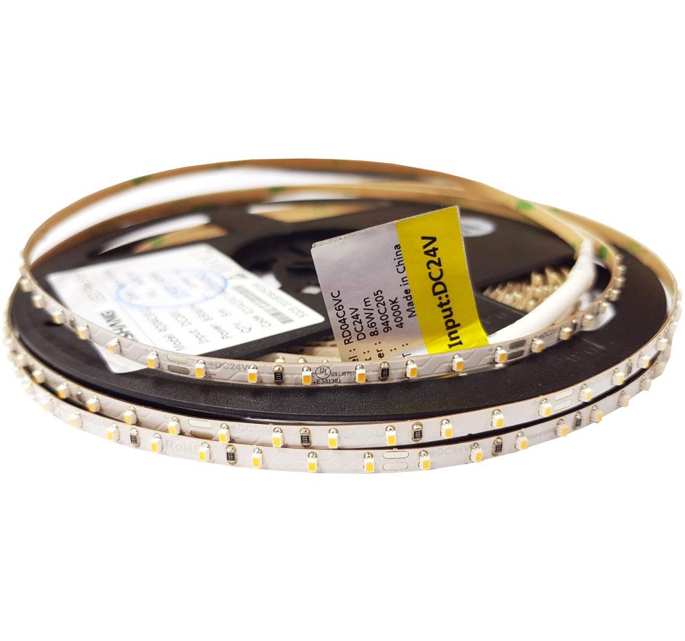 Світлодіодна стрічка вузька 4мм 2014-126-IP20-CWd-4-24 RD04C6VC 6500K 24 вольт 8.6 Вт Рішанг 10907