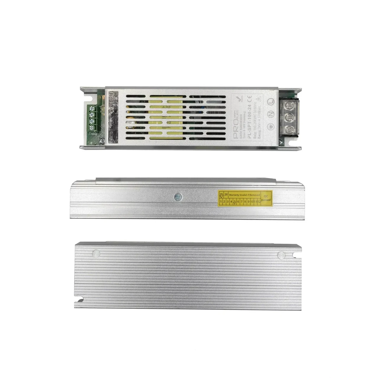 Блок живлення SLIM 24 вольт 100Вт 4,16А димер Triac 0-10V захист IP20  Series "SPT PRO" PROLUM 252006о