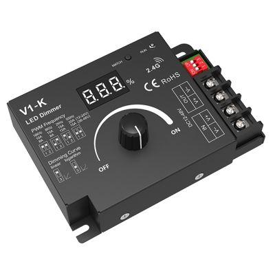 LED контролер RFдимер V1-K CCT регулювання поворотним регулятором або  RFпультом 1канал 12-48в по 20А SkyDance 19950