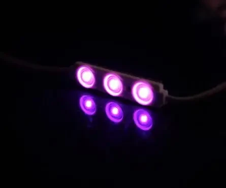 [ОРТХ 0,72 violet] Модуль світлодіодний фіолетовий ОРТХ 0,72 violet 0.72Вт 12 вольт три світлодіоди 2835 з лінзами SWPower