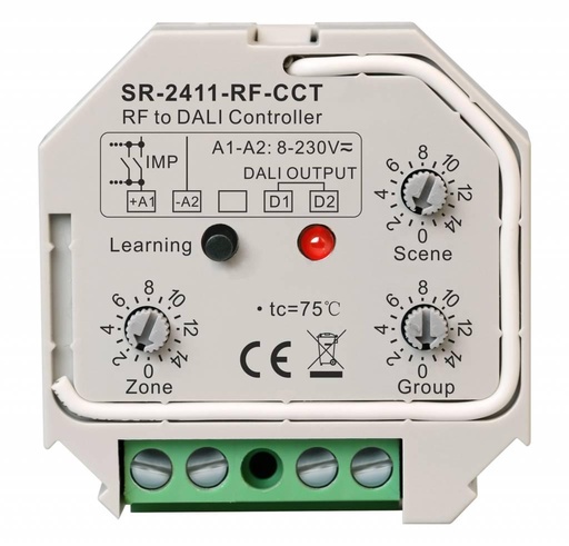 [12189] Конвертер-шлюз SR-2411-RF-CCT (RF to DALI) SR-2411-RF-CCT DALI  для шини DALI з функцією ССТ SUNRICHER 12189