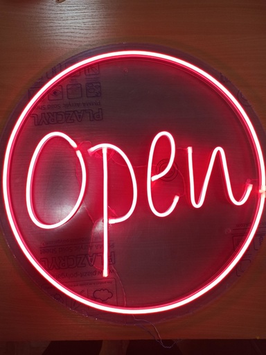 [OPEN] Світлодіодна неонова вивіска написом Відчинено OPEN  діаметром 50см