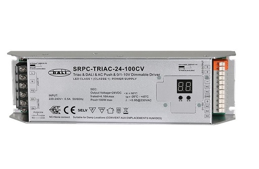 [15149] Джерело живлення димер led dimmer 220v 24 вольт SRPC-TRIAC-24-100CV (24В, DALI, PUSH, TRIAC) 100 вт SUNRICHER 15149