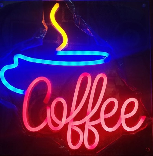 [чашка coffee 45 см х 45 см] Вивіска світлодіодна неонова торговий стенд Чашка кави з написом Coffee 45 см х 45 см