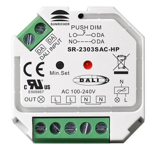 [19235] Фазовий димер TRIAC led dimmer 220v з інтерфейсом управління DALI SR-2303SAC-HP  SUNRICHER 19235