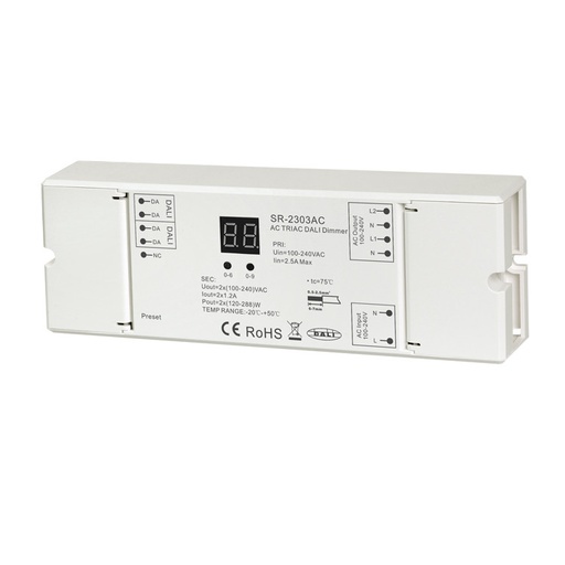 [16506] Димер AC TRIAC DALI Dimmer SR-2303AC два канала АС100-240 вольт 1,2 А SUNRICHER 16506