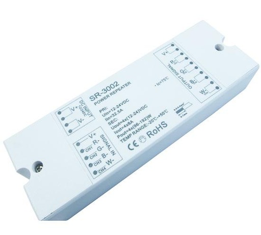 [4155] LED повторювач SR-3002 12-24 вольт 4 канала по 8 А  для світлодіодних стрічок SUNRICHER 4155