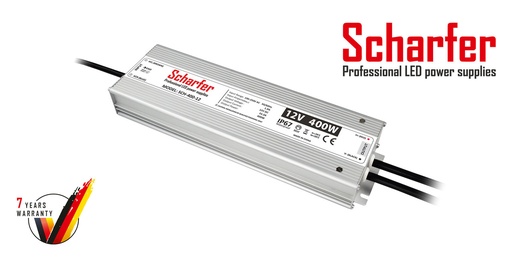 [SCH-12-400] Блок живлення 12 вольт 400Вт 33,33А SCH-12-400 герметичний IP67 Professional LED power supplies Scharfer