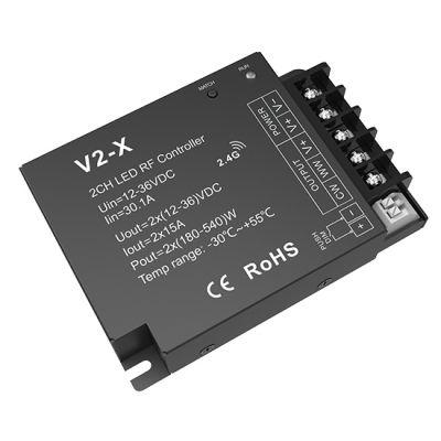 [19949] LED контролер RFдимер V2-X CCT регулювання яскравості і температури 2канала 12-36в по 15А SkyDance 19949