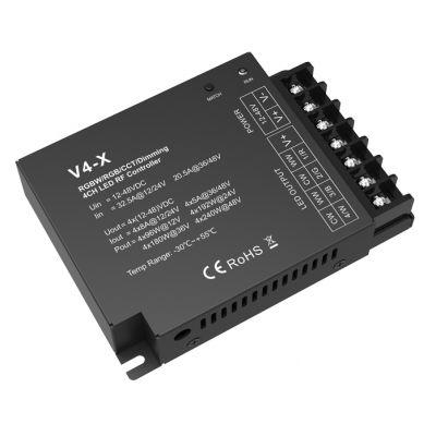 [19945] LED контролер V4-X для димування RGB/RGBW/CCT/Dimming  4 канала 12-48В по 8А SkyDance 19945
